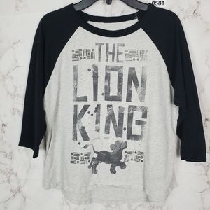DISNEY The Lion King Raglan Tee Ctop Top Shirt Sm